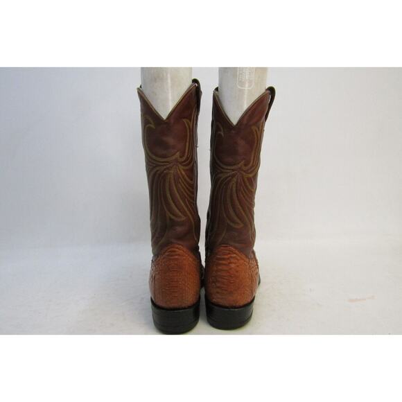 Goss Mens Size 6 D Brown Leather Snake Skin Western Cowboy Boots main image 7
